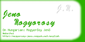 jeno mogyorosy business card